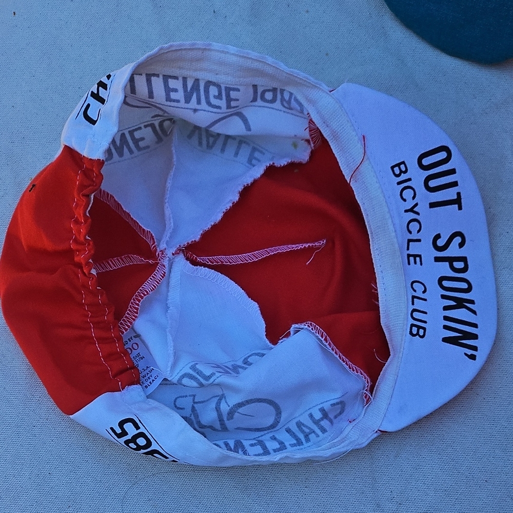 Red and White Bicycle Cap